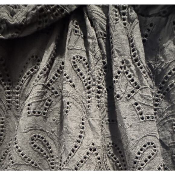 Banana Republic Size Medium Black Twist Front Eyelet Dress Pockets Vacation Boho - Picture 6 of 8